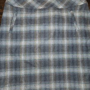 Talbots Womens Blue and White Plaid Pencil Skirt Size 10